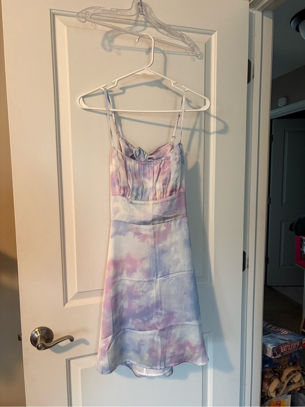 Hollister Pastel Tie-Dye Slip Dress in Lavender and Light Blue